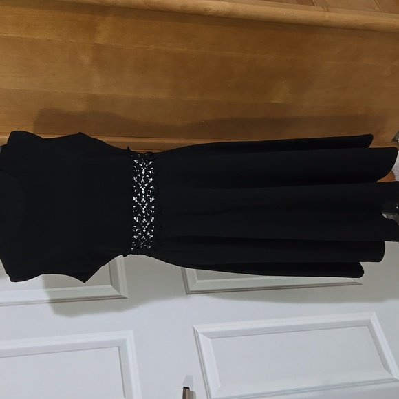 Elegant Black Sleeveless Dress - Picture 4 of 9
